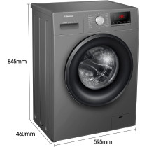 Hisense 7Kg Front Loading Washing Machine 1200 Rpm Silver Model WFPV7012MT - 1 Years Full Warranty.