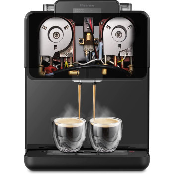 Hisense espresso coffee machine fully automatic 1 year warranty HAUCMBK1S3, Black
