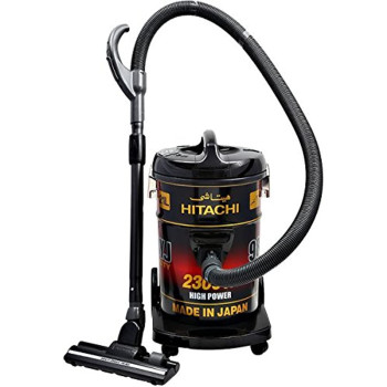 Hitachi Drum Vacuum Cleaner 2300 Watts, 21 Liters Dust Capacity, Removable & Washable Filter, Rug-Floor Nozzle With Multi Angle Head, Best For Home, Office & Mosque, MADE IN JAPAN, CV9800YJ240BR