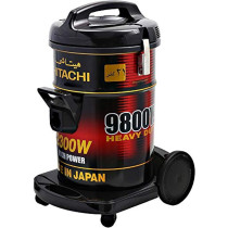 Hitachi Drum Vacuum Cleaner 2300 Watts, 21 Liters Dust Capacity, Removable & Washable Filter, Rug-Floor Nozzle With Multi Angle Head, Best For Home, Office & Mosque, MADE IN JAPAN, CV9800YJ240BR