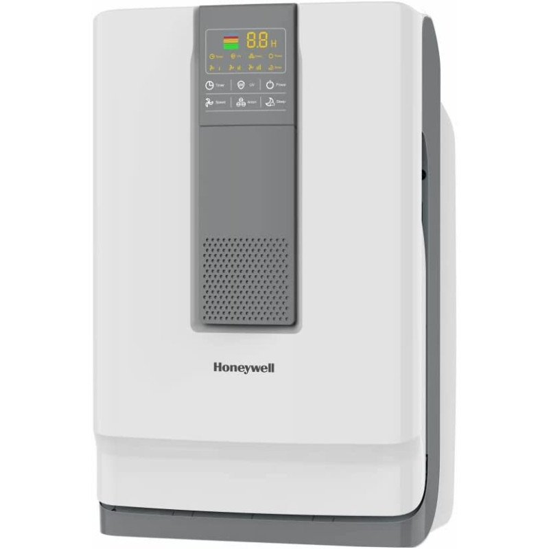 Honeywell Air Touch V4 Air Purifier With H13 Hepa Filter, Activated Carbon Filter And Anti-Bacterial Filter. UV-C Led And Ionizer That Helps To Kill Harmful Bacteria, White