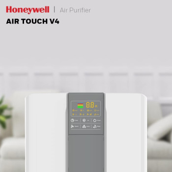 Honeywell Air Touch V4 Air Purifier With H13 Hepa Filter, Activated Carbon Filter And Anti-Bacterial Filter. UV-C Led And Ionizer That Helps To Kill Harmful Bacteria, White