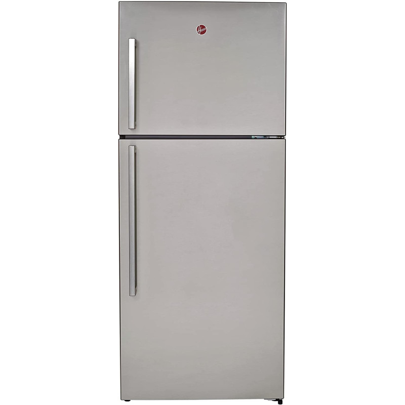 Hoover Refrigerator 490 Liters Gross, Top Mount Double Door Fridge With Freezer, Silver, Htr-H490-S