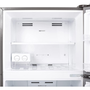 Hoover Refrigerator 490 Liters Gross, Top Mount Double Door Fridge With Freezer, Silver, Htr-H490-S