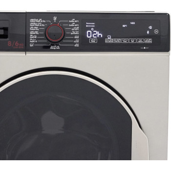 Hoover Washer Dryer 8/6 Kg, Fully Automatic Front Loading Combo Washing Machine, Silver, ‎HWD-V8614-S, Min 1 year manufacturer warranty