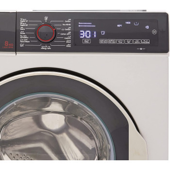Hoover Washing Machine Front Load Fully Automatic, 8 Kg, Silver, Hwm-V814-PS, Min 1 year manufacturer warranty