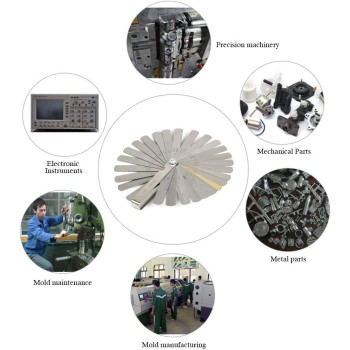 Fold-able 32-Piece Blade Master Feeler Gauge Set Stainless Steel Dual Marked Metric and Imperial Tool for Measuring Gap Width able