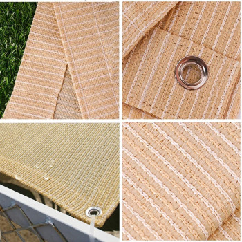 ZRY Sunscreen Fabric Sun Shade Cloth Sails, Shading Net Mesh Shade Sunshade Nets Garden Netting Cream Color Thicken Outdoor Balcony Patio Roof Insulation Net, Customizable