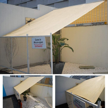 ZRY Sunscreen Fabric Sun Shade Cloth Sails, Shading Net Mesh Shade Sunshade Nets Garden Netting Cream Color Thicken Outdoor Balcony Patio Roof Insulation Net, Customizable