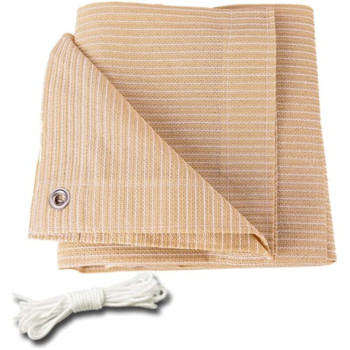 ZRY Sunscreen Fabric Sun Shade Cloth Sails, Shading Net Mesh Shade Sunshade Nets Garden Netting Cream Color Thicken Outdoor Balcony Patio Roof Insulation Net, Customizable