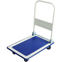 ZQY Mobile Platform Trolley Foldable Easy to Store Weight-bearing 330lb Universal Swivel Wheel Warehouse Flatbed Small Trailer Pull Cargo Truck Hand-drawn Four-wheeled Trolley