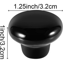 ZOENHOU 20 PCS Black Ceramic Cabinet Knobs, Vintage Ceramic Round Door Knobs with 20 Original Screws (0.98 Inch), Pull Door Drawer Handles for Dresser Kitchen Cupboard Bathroom Locker Home Office