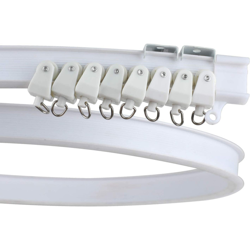 Ziang Bendable Straight Curved Curtain Track Alloy Plastic Windows and Balcony Curtain Track Soft Curved Track Curved Track Rail Slide Rail Accessories