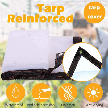 ZHCHL Heavy Duty Clear Tarp with Grommets 2mX2m, Heavy Duty 5 Mil Poly Tarp Cover, Waterproof Clear Tarpaulin Dustproof Wear-resistant, for Garden Furniture Cars