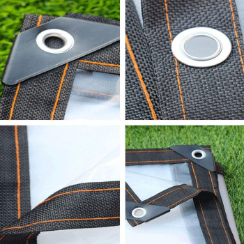 ZHCHL Heavy Duty Clear Tarp with Grommets 2mX2m, Heavy Duty 5 Mil Poly Tarp Cover, Waterproof Clear Tarpaulin Dustproof Wear-resistant, for Garden Furniture Cars