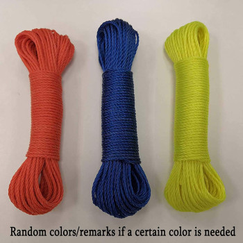 ZHCHL 1 PC Tarpaulin Nylon Tying Rope 1PCS, 3mm Thickness x 20m Length Nylon Rope Cord String Washing Line Climbing Traction Tying Shade Net Rope/Random Color