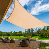 ZER ZertyIre Sun Shade Sail 9.8ft x 16.4ft, Polyester Rectangular Outdoor Courtyard Garden Waterproof and UV-Proof With 4 Tie Ropes Outdoor Patio Carport (3x5m)