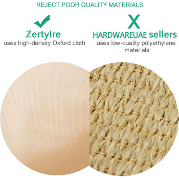 ZER ZertyIre Sun Shade Sail 9.8ft x 16.4ft, Polyester Rectangular Outdoor Courtyard Garden Waterproof and UV-Proof With 4 Tie Ropes Outdoor Patio Carport (3x5m)