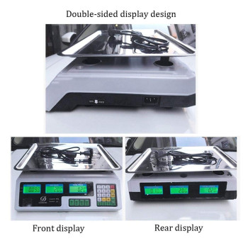 ZCY-Electronic scale ES1017 Stainless Steel Weighing Cooking Scales with Backlight (40kg/5g, Black)