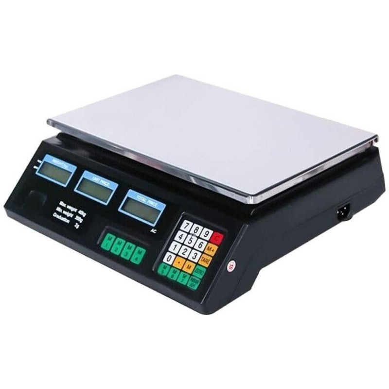 ZCXBHD Digital Electronic Scale Stainless Steel LCD Double Sided Display Price Computing Weighing Commercial Shop Platform Scale For Fruits Veggie Scale (Color : 30KG)