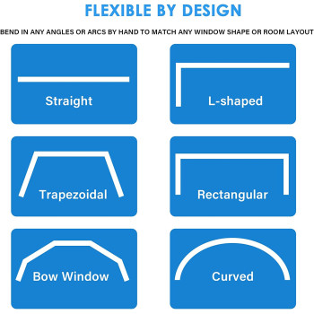 Z-Color Flexible Bendable Ceiling Curtain Track, Curved Ceiling Track for Curtains, Room Divider Ceiling Track Rail System 16.5 FT / 5 Meters