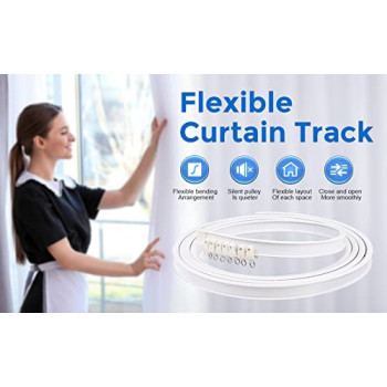 Z-Color Flexible Bendable Ceiling Curtain Track, Curved Ceiling Track for Curtains, Room Divider Ceiling Track Rail System 16.5 FT / 5 Meters