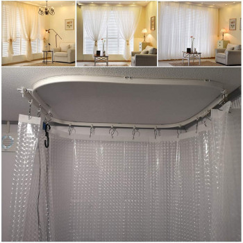 Z-Color Flexible Bendable Ceiling Curtain Track, Curved Ceiling Track for Curtains, Room Divider Ceiling Track Rail System 16.5 FT / 5 Meters