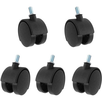 ZAMAX Swivel Caster Wheels, Office chair castors wheels 2 inch double wheel M8x15mm thread stem swivel castor 5 pcs casters