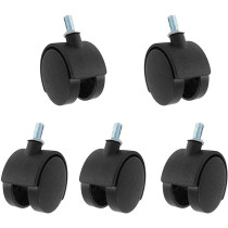 ZAMAX Swivel Caster Wheels, Office chair castors wheels 2 inch double wheel M8x15mm thread stem swivel castor 5 pcs casters