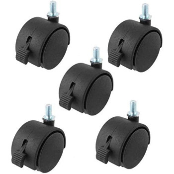 ZAMAX Swivel Caster Wheels, Office chair castors wheels 2 inch double wheel M8x15mm thread stem swivel castor 5 pcs casters