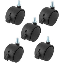 ZAMAX Swivel Caster Wheels, Office chair castors wheels 2 inch double wheel M8x15mm thread stem swivel castor 5 pcs casters