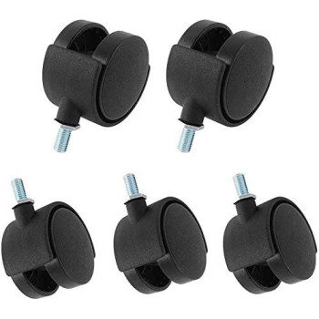 ZAMAX Swivel Caster Wheels, Office chair castors wheels 2 inch double wheel M8x15mm thread stem swivel castor 5 pcs casters