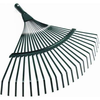 YSYDE Metal Garden Rake, 22 toothed Shrub Rake, Lightweight, Durable Garden Tool, for Raking Leaves Loosening and Leveling Mulch