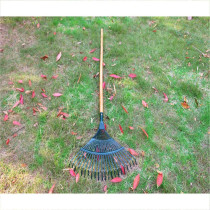 YSYDE Metal Garden Rake, 22 toothed Shrub Rake, Lightweight, Durable Garden Tool, for Raking Leaves Loosening and Leveling Mulch