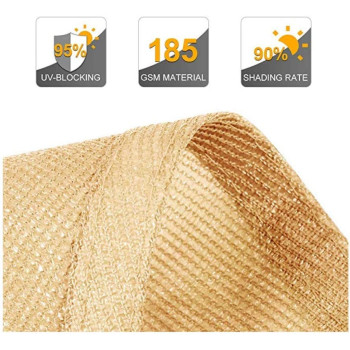 YSHCA Shade Fabric, 85% Shading Rate Shade Cloth, Polyethylene Heavy Duty Shade Sails Sunblock Net for Garden Cover Flowers Plants Patio,Beige