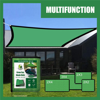 YQZZX High-quality Shading Net Sun Shade Sail Garden Courtyard Sun Awning Sunshade UV Protection Outdoor Shade Net, Various Sizes (Color : Green)