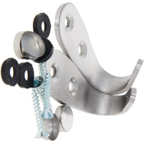 Yinpecly Stainless Steel Wall Mounted Hook Robe Hooks Single Clothes Hanger with Screws, for Bedrooms Bathrooms Closets Furniture Hardware Silver Tone 2pcs