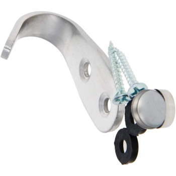 Yinpecly Stainless Steel Wall Mounted Hook Robe Hooks Single Clothes Hanger with Screws, for Bedrooms Bathrooms Closets Furniture Hardware Silver Tone 2pcs