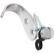 Yinpecly Stainless Steel Wall Mounted Hook Robe Hooks Single Clothes Hanger with Screws, for Bedrooms Bathrooms Closets Furniture Hardware Silver Tone 2pcs