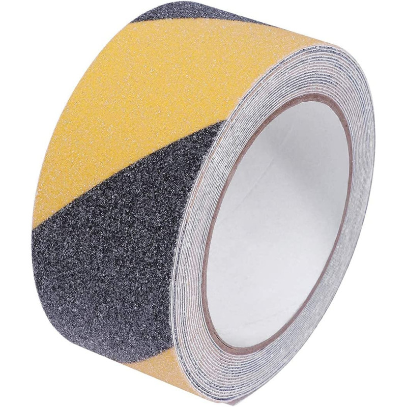 YIMIDM Hazard Tape, Anti-Slip Safety Tape Adhesive Social Distancing Tape for Outdoor Steps Stairs Floors Walls Indoor High Traction Warning Tape (About 5cm x 5m)