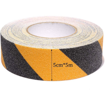 YIMIDM Hazard Tape, Anti-Slip Safety Tape Adhesive Social Distancing Tape for Outdoor Steps Stairs Floors Walls Indoor High Traction Warning Tape (About 5cm x 5m)