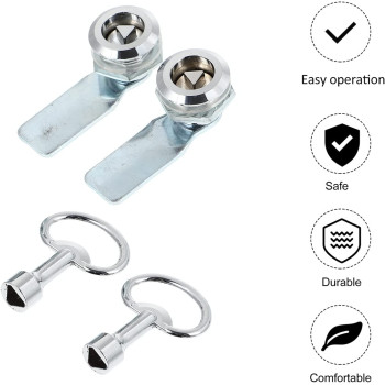 YARNOW 2 Sets Cabinet Lock Utility Key Set Distribution Box Triangle Lock Spanner Key for Panel Lock