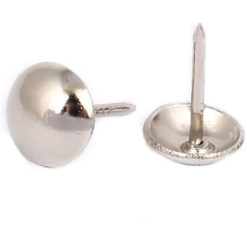 X-DREE 7/16" Dia Stainless Steel Round Top Upholstery Nail Thumb Tack Push Pin 200PCS