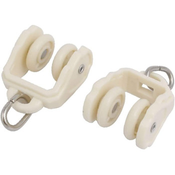 X-DREE 14mm Dia Twin Wheel Plastic Curtain Track Rail Roller Hanging Glider Beige 30pcs (781c4728-a222-11e9-8d7c-4cedfbbbda4e)