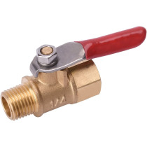 WYNNsky 1/4" Heavy Duty Air Compressor Brass Ball Valve Shut Off Switch, 1/4 Inch Male And Female NPT Thread Pipe Fitting