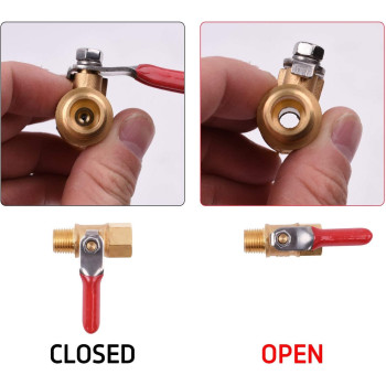 WYNNsky 1/4" Heavy Duty Air Compressor Brass Ball Valve Shut Off Switch, 1/4 Inch Male And Female NPT Thread Pipe Fitting