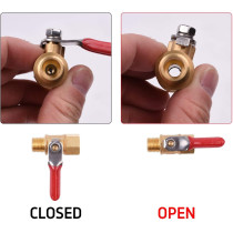 WYNNsky 1/4" Heavy Duty Air Compressor Brass Ball Valve Shut Off Switch, 1/4 Inch Male And Female NPT Thread Pipe Fitting