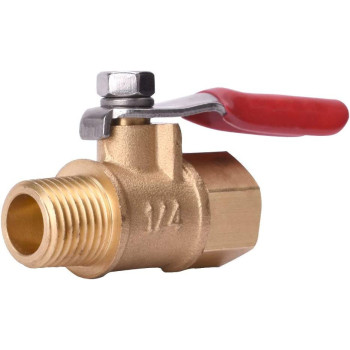 WYNNsky 1/4" Heavy Duty Air Compressor Brass Ball Valve Shut Off Switch, 1/4 Inch Male And Female NPT Thread Pipe Fitting