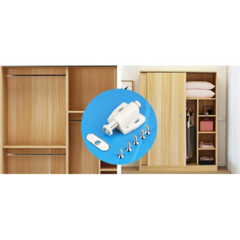 WANLIAN Magnetic Sliding Door Heavy-Duty Touch Door Lock Cabinet Sliding Door Lock and snap Sliding Door Magnetic Buckle RV Drawer Closer Kitchen Cabinet Door Closing (Black 1)