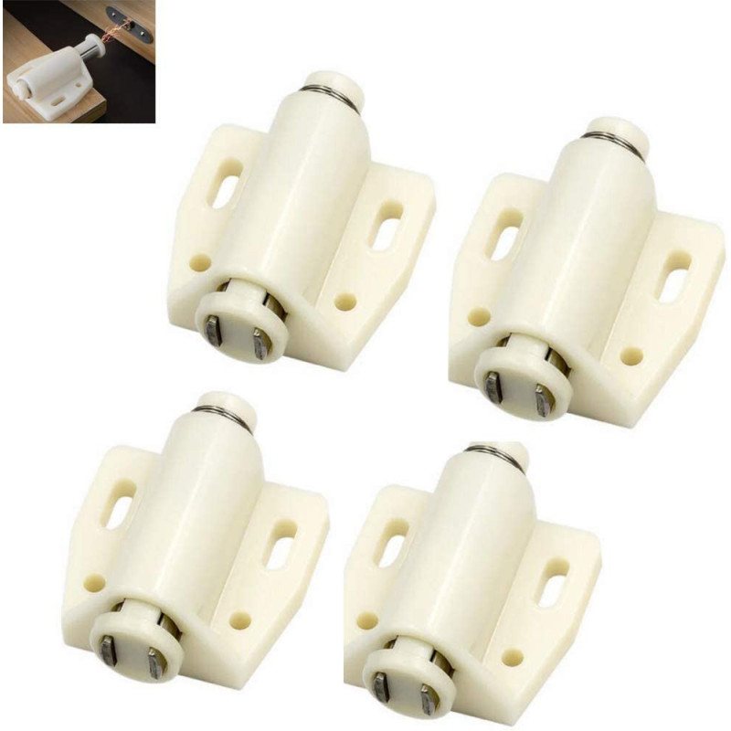 WANLIAN Magnetic Sliding Door Heavy-Duty Touch Door Lock Cabinet Sliding Door Lock and snap Sliding Door Magnetic Buckle RV Drawer Closer Kitchen Cabinet Door Closing (Beige)